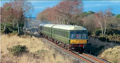  ?? Swanage Railway/andrew PM Wright ?? Upgraded with modern safety systems for operation over Network Rail to Wareham, through services to the Swanage Railway will be operated by West Coast Railways using the Swanage Railway’s Class 117 DMU.