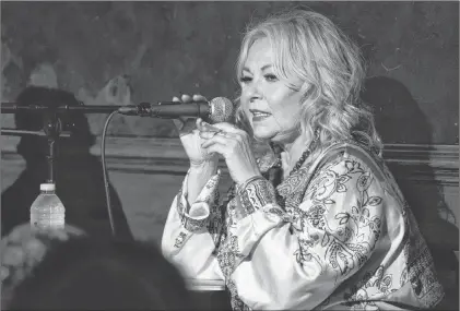  ?? AP PHOTO ?? Roseanne Barr takes part in a special event and podcast taping at Stand Up NY, Thursday in New York.