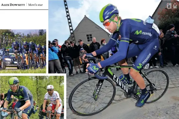  ??  ?? Above Having said he’d skip the big Classics, in the end Dowsett rode them all; this is Roubaix