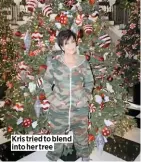  ??  ?? Kris tried to blend into her tree