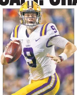  ?? AP ?? POWER BROKER: Joe Burrow, who might face his former Ohio State team in the College Football Playoff, could ruin Georgia’s claim to a bid with a win in Saturday’s SEC title game.