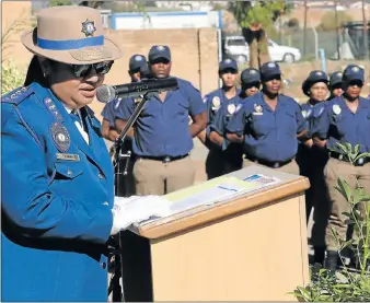  ?? Picture: FREDLIN ADRIAAN ?? MORE DETERMINED: Metro police chief Yolanda Faro speaks at the opening of the new metro police station