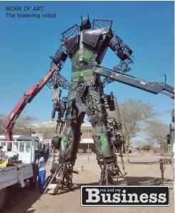  ?? ?? WORK OF ART: The towering robot