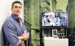  ??  ?? NEW YORK: In this Wednesday, Nov. 4, 2015, photo, Sebastian Sobczak, CEO of Tsu.co, poses in his company’s New York office. Tsu.co is winning converts to its social network by paying them for their posts. Facebook currently blocks all links from the...