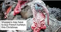  ??  ?? Shoppers may have to buy French turkeys this Christmas
