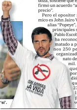 ??  ?? Falcao y “El Pibe” Valderrama, junto al cantante Juanes, también apoyan el ‘sí’.