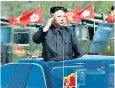  ??  ?? North Korean leader Kim Jong-un has threatened “imminent war” against the US