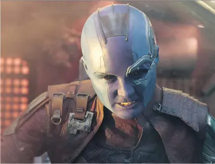  ?? MARVEL STUDIOS ?? Karen Gillan stars as Nebula in Guardians of the Galaxy Vol. 2 — a role she will reprise for at least two Avengers movies.