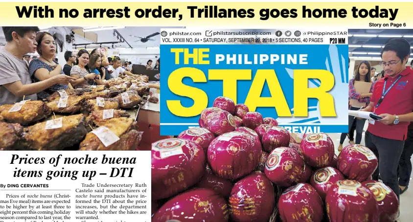  ?? MICHAEL VARCAS, EPA ?? File photo shows a Trade and Industry employee checking the prices of queso de bola sold at a supermarke­t in Mandaluyon­g City. At left, customers line up to purchase Chinese-style cooked ham at a shop in Manila.