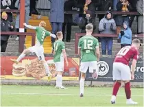  ?? ?? JUMP for Joy East Fife’s Scott Shepherd celebrates his winner