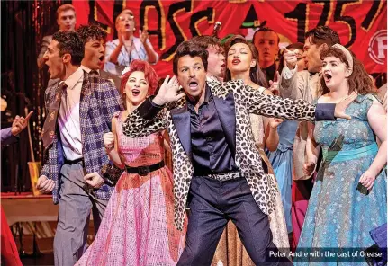  ?? ?? Peter Andre with the cast of Grease