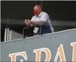  ?? JULIO CORTEZ - THE ASSOCIATED PRESS ?? FILE - In this Aug. 14, 2020, file photo, Washington Nationals general manager Mike Rizzo looks on during the seventh inning in the continuati­on of a suspended baseball game between the Baltimore Orioles and the Nationals in Baltimore.