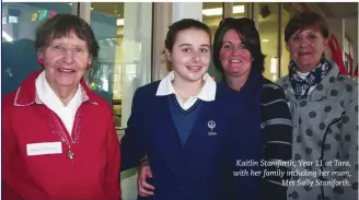  ??  ?? Kaitlin Staniforth, Year 11 at Tara, with her family including her mum, Mrs Sally Staniforth.