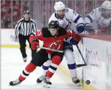  ?? AP PHOTO ?? Nico Hischier (13) had 48 points in his first NHL season this year.