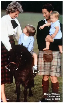  ??  ?? Diana, William, Charles and Harry in 1988