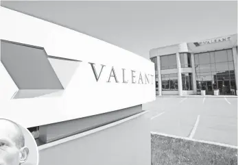  ?? RYAN REMIORZ, THE CANADIAN PRESS VIA AP ?? Drugmaker Valeant has denied allegation­s that it created “phantom accounts” to deceive auditors. Above, its headquarte­rs near Montreal.