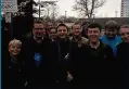  ??  ?? True blues Taylor Muir and his team canvassing in Cambuslang