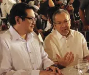  ??  ?? Senator Bam Aquino and Secretary Greg Domingo