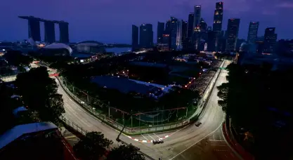  ?? STB PHOTO ?? AFTER eight years, the Singapore Grand Prix is still the only night race on a street circuit.