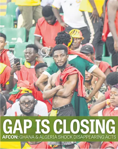  ?? Picture: Gallo Images ?? GUTTED. Ghana fans in disbelief after the Black Stars were held to a 2-2 draw by Mozambique in Abijan and eliminated in the group phase of the Africa Cup of Nations in the Ivory Coast.