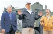  ?? ANI ?? US President Donald Trump speaks to reporters after visiting the border near the Rio Grande river in Texas on Thursday.