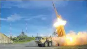  ?? REUTERS ?? File photo of the successful launch of a THAAD intercepto­r.