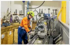  ?? ?? Kennedy Florence in the workshop at Kaituna Sawmill.