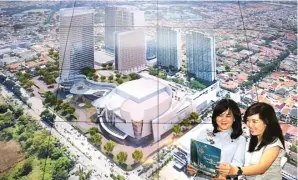  ?? FRIZAL/JAWA POS ?? PENAWARAN BARU: Tutut Gunaedi (kiri) dan promotion staff Marcella Oliviani menunjukka­n unit beauty and wellness yang berada di lantai 6 Ciputra World Office kemarin (18/5).