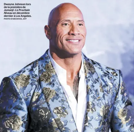  ?? PHOTO D’ARCHIVES, AFP ?? Dwayne Johnson lors de la première de
Jumanji : Le Prochain Niveau en décembre dernier à Los Angeles.