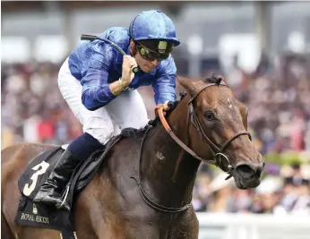  ??  ?? Usherette, above, is part of Godolphin’s two-horse attack in the Sun Chariot Stakes Getty