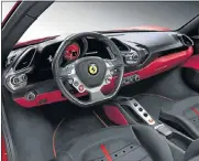  ??  ?? The interior, left, has a number of changes in the 488.