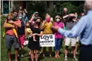  ?? Photograph: Adam Schultz/Biden/Zuma Wire/Rex/Shuttersto­ck ?? Joe Biden holds a backyard conversati­on with union members in Lancaster, Pennsylvan­ia.