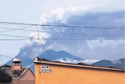  ?? COURTESY OF THE INTERNATIO­NAL SCHOOL AT MESA DEL SOL ?? The group was staying around 12 miles from Volcán de Fuego, which erupted on June 3.