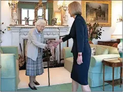  ?? ?? Last duty...the Queen greets Liz Truss days before her death