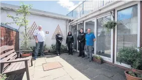  ??  ?? The memorial garden at Maesteg Police Station in memory of PC Garry Wozencroft