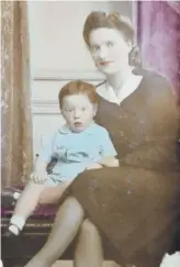  ??  ?? Nancy Burt celebratin­g her 100th birthday with son Peter, and, right, with him as a baby.