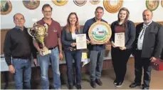  ?? FOTO: SCHÜTZEN ?? Die Gewinner (von links): Otto Geissler, Martin Stoß, Kerstin Müller, Martin Hillebrand, Liane Kramer mit Josef Kramer.