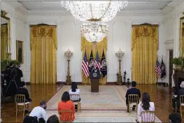  ?? EVAN VUCCI — AP PHOTO ?? President Joe Biden, speaking during a news conference Thursday, fielded questions on immigratio­n, voting rights and guns.