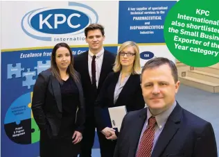  ??  ?? John Devlin, founder and CEO of KPC Internatio­nal, with some of the KPC team, Sam Bengtson, Stephen Lake and Julianne Hogan