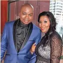  ??  ?? OUT ON BAIL: Dr Tumi and wife, Kgaogelo Makweya