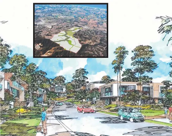  ??  ?? Artists’ impression­s of the planned Pacific View Estate between Highland Park and Worongary.
Pictures: SUPPLIED