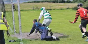  ?? 17_t32celticl­ochside03 ?? Lochside goalkeeper Scott Buchanan can’t stop this effort from Neil Carmichael hitting the back of the net.