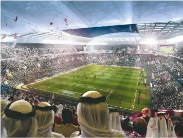  ??  ?? Vision...an artist’s impression of the Al Rayyan Stadium