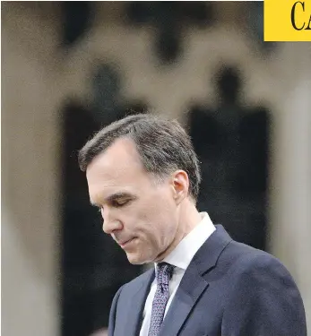  ?? ADRIAN WYLD / THE CANADIAN PRESS ?? Finance Minister Bill Morneau plainly believes he should be congratula­ted for his later efforts at damage control, writes the Post’s Andrew Coyne.