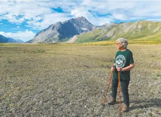  ?? @GRANDMAJOY­SROADTRIP ?? Joy Ryan hikes in the Gates of the Arctic National Park in Alaska in August 2021. “Grandma Joy is a bit of a superhero,” said grandson and travel partner Brad Ryan. “She is not your typical 92-year-old.”