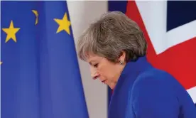  ??  ?? ‘The larger problem for Mrs May is that she is fighting on two fronts, against anti-EU fanatics who abhor every continuing post-Brexit tie with Europe, and against pro-EU remainers who see a chance of overturnin­g the 2016 referendum.’ Photograph: Julien Warnand/EPA