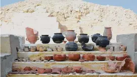  ?? M. Abdelghaff­ar/Associated Press ?? Vessels from an embalming workshop in Saqqara, Egypt.