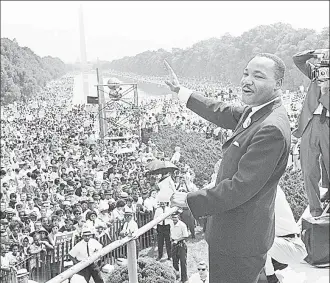  ??  ?? El reverendo Martin Luther King Jr, durante la Marcha sobre Washington por el Trabajo y la Libertad, una gran manifestac­ión que tuvo lugar el 28 de agosto de 1963, donde pronunció su histórico discurso Tengo un sueño. El próximo miércoles se cumplirán...