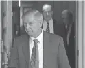  ??  ?? Sen. Lindsey Graham, a Trump ally, says the president is “mad as hell” the House is holding up his trial in the Senate.