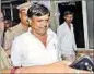  ?? HT ?? Ex-zila panchayat chairman Vijay Bahadur in police custody in Lucknow on Friday.